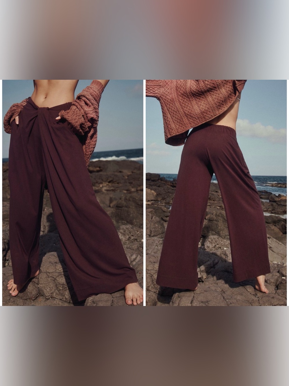 NWT Free People free-est Sarong Pants - fudge brown - XS
